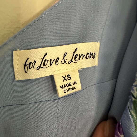 For Love & Lemons Charlene Puff Sleeve Floral Mini Dress Boho Cottagecore - XS - Picture 4 of 8